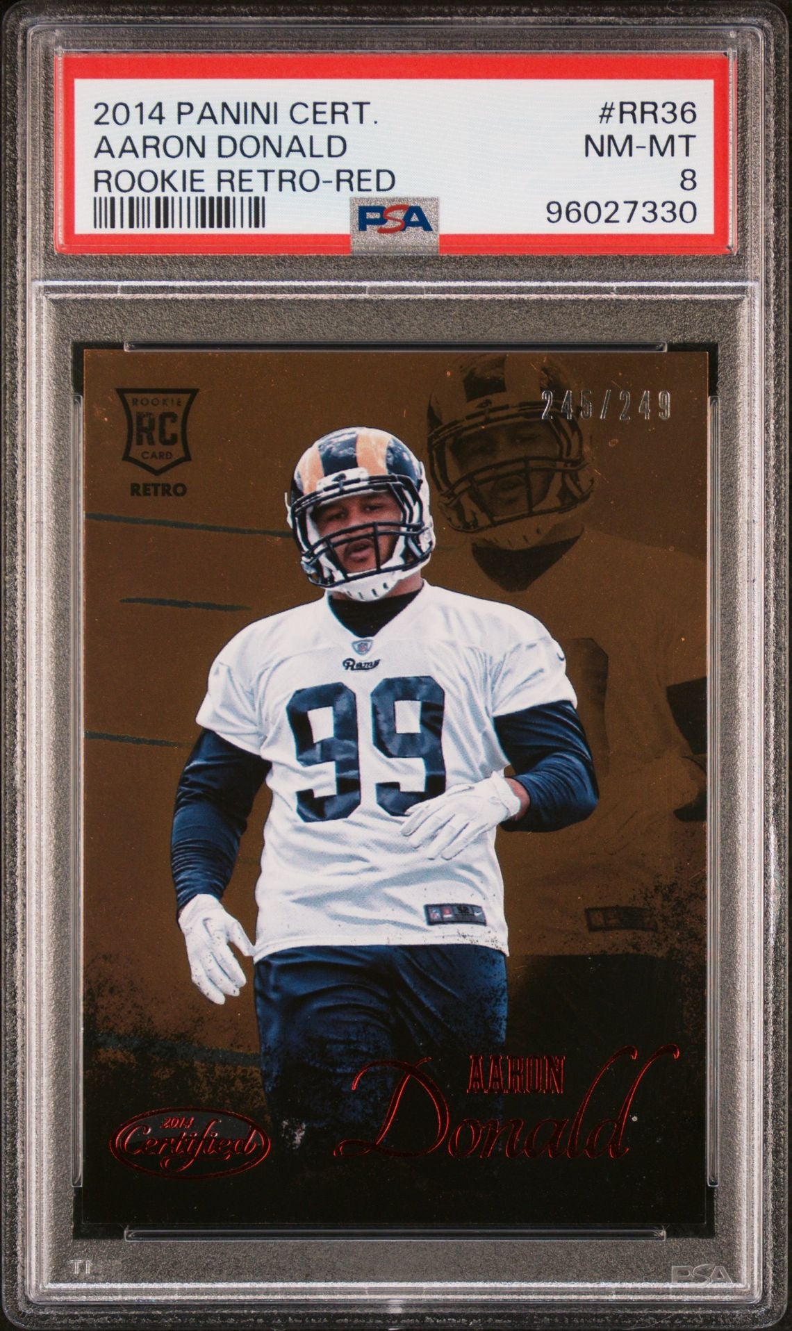 2014 Panini Certified Rookie Retro Red #RR36 245/249 Aaron Donald PSA 8 (RC)