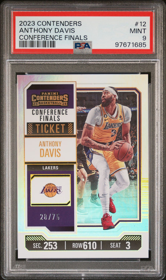 2023-24 Panini Contenders Conference Finals Ticket #12 Anthony Davis PSA 9 /75