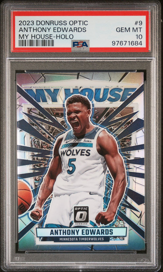 2023-24 Panini Donruss Optic My House-Holo #9 Anthony Edwards PSA 10