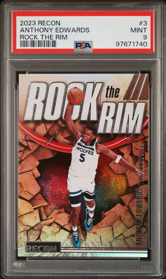 2023-24 Panini Recon - Rock the Rim #3 Anthony Edwards PSA 9