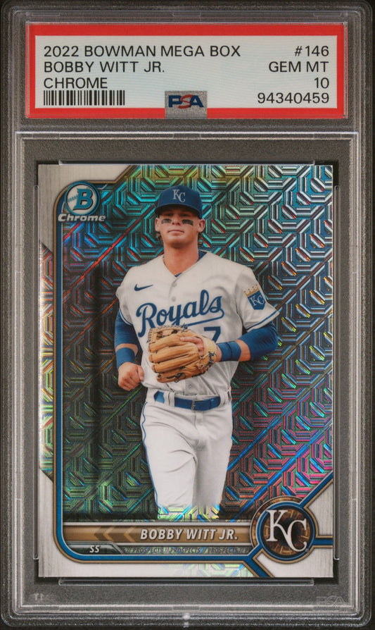 2022 Bowman Mega Box Chrome Prospects #146 Bobby Witt Jr. PSA 10 Rookie Card