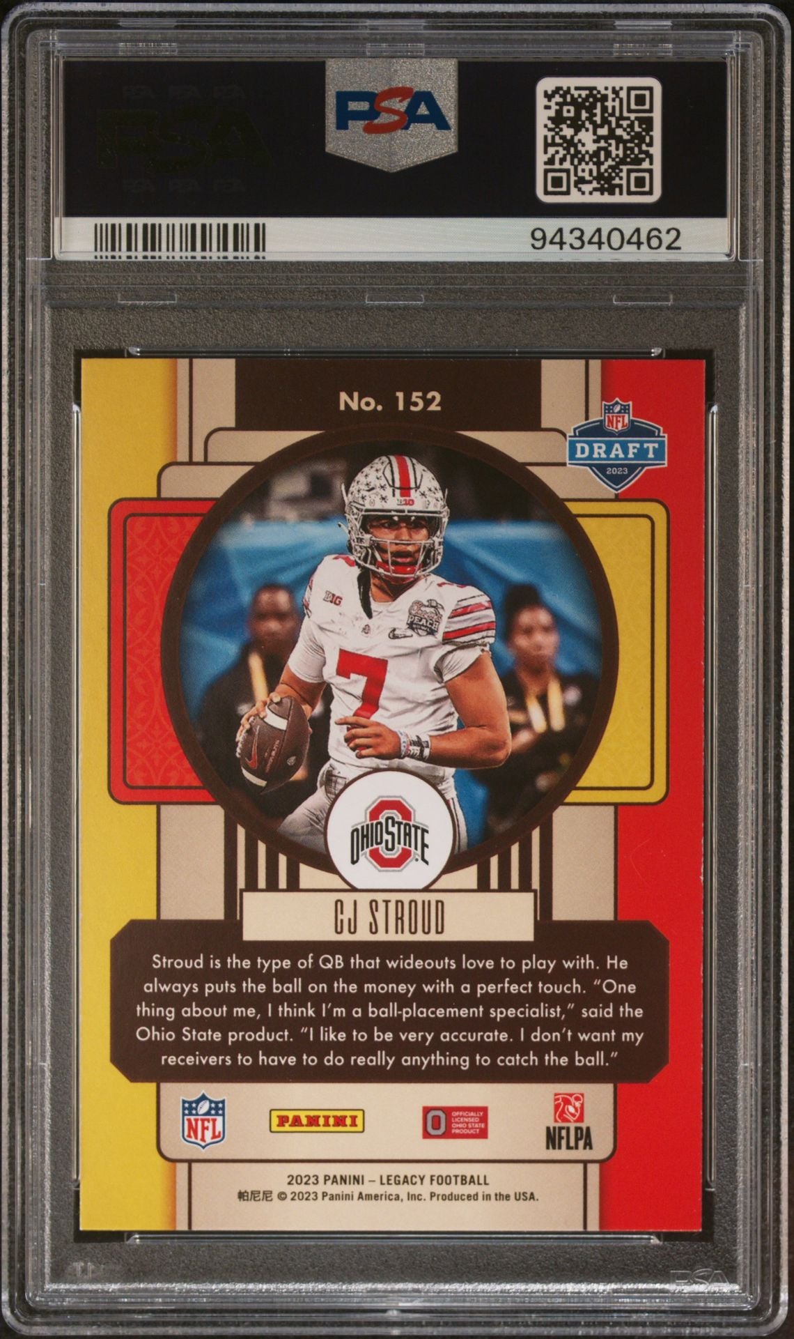 2023 Panini Legacy #152 C.J. Stroud PSA 9 Rookie Card