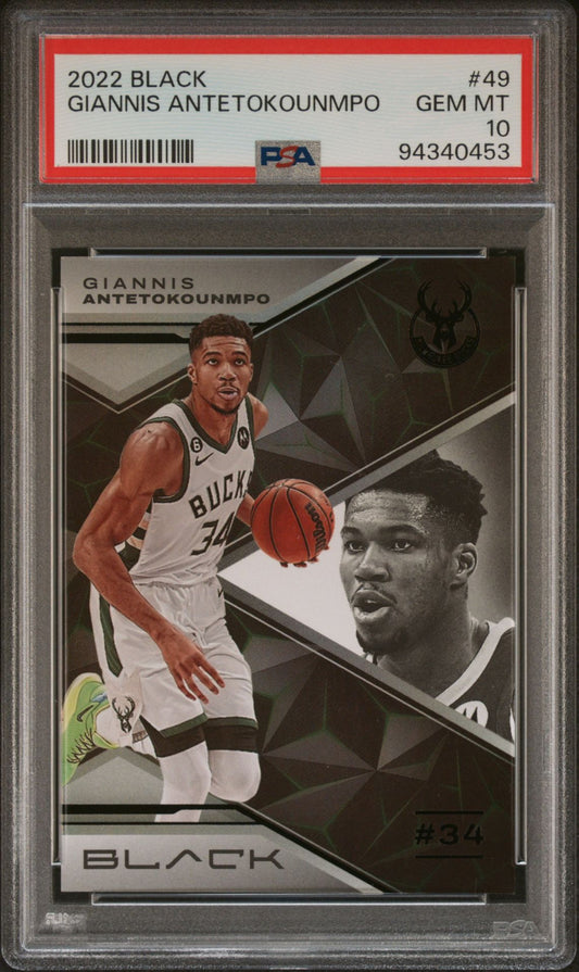 2022 Panini Black #49 Giannis Antetokounmpo PSA 10