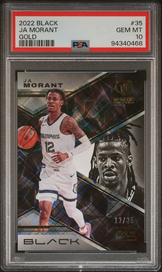 2022 Panini Black - Gold #35 Ja Morant /25 PSA 10