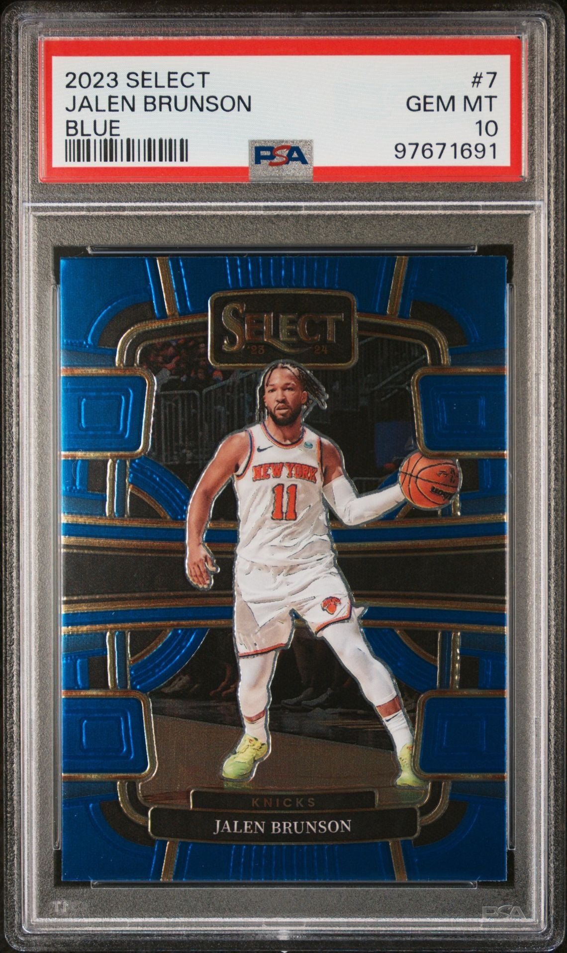 2023-24 Panini Select - Blue #7 Jalen Brunson PSA 10