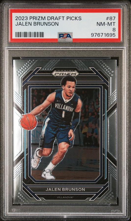 2023-24 Panini Prizm Draft Picks #87 Jalen Brunson PSA 8