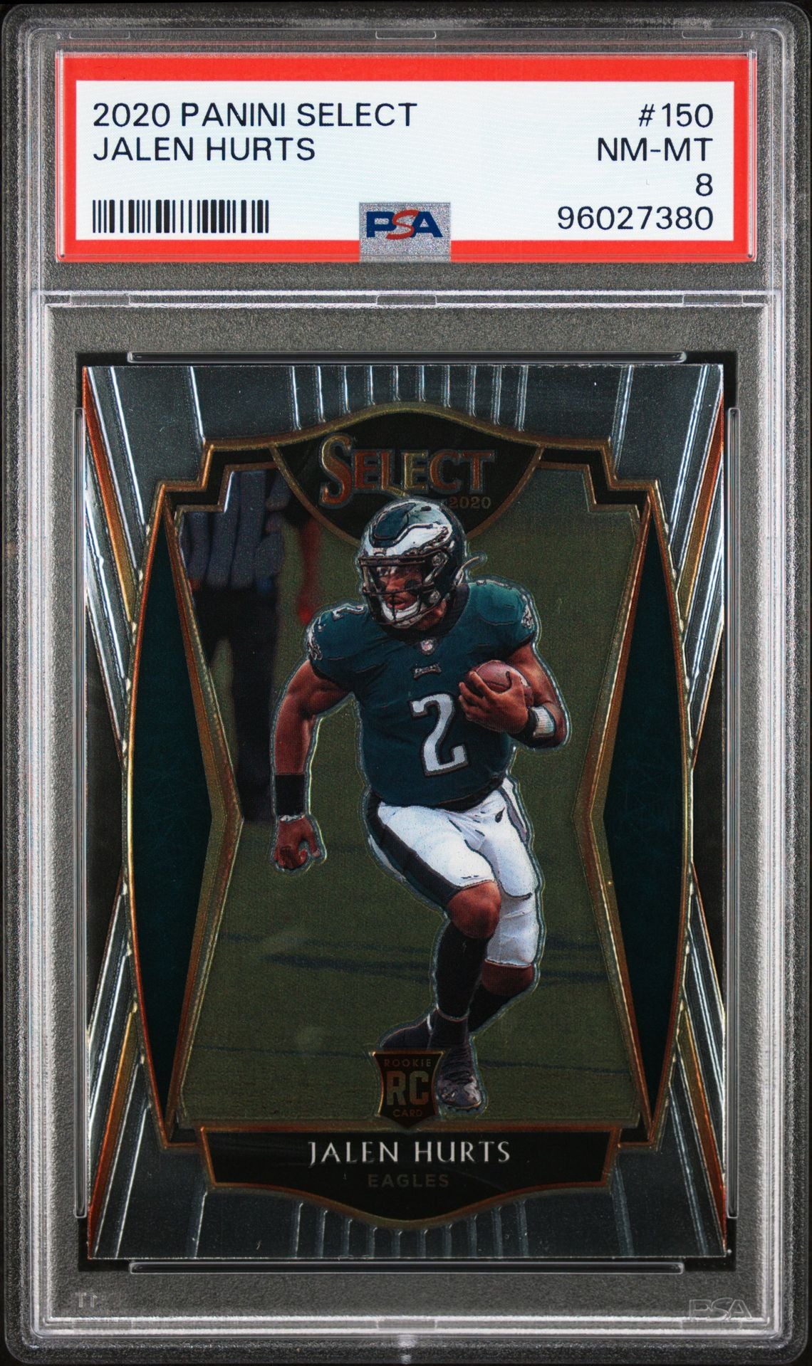 2020 Panini Select #150 Jalen Hurts PSA 8 Rookie Card