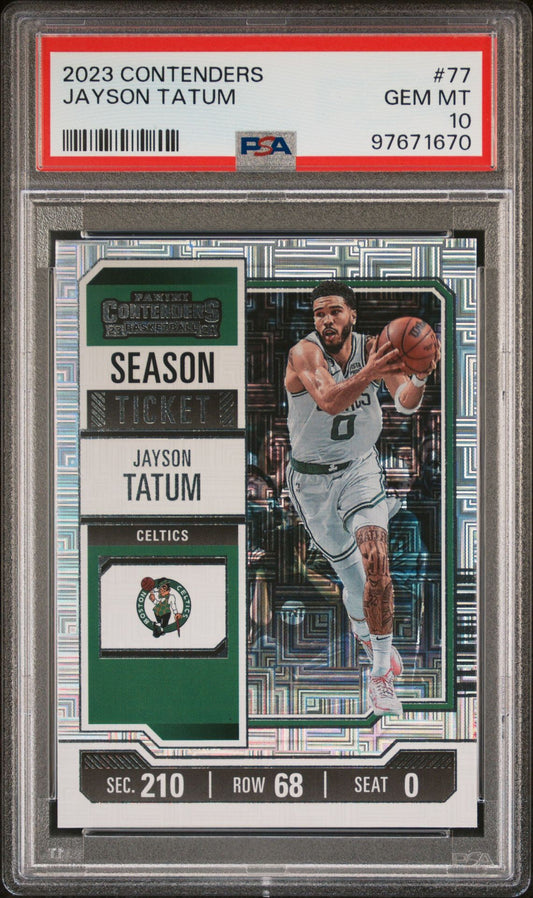 2023-24 Panini Contenders - Season Ticket #77 Jayson Tatum PSA 10