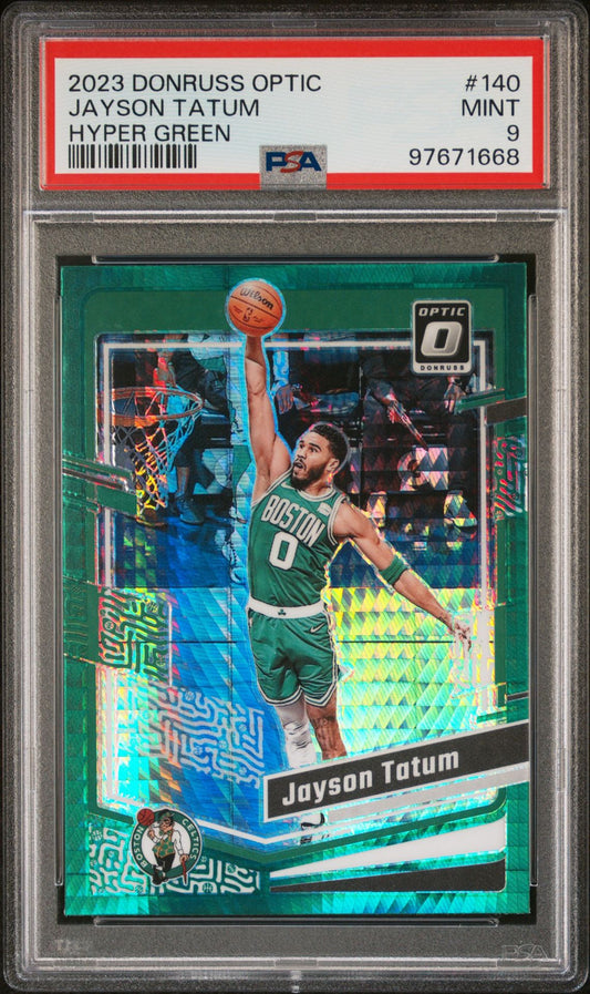 2023-24 Panini Donruss Optic - Hyper Green #140 Jayson Tatum PSA 9