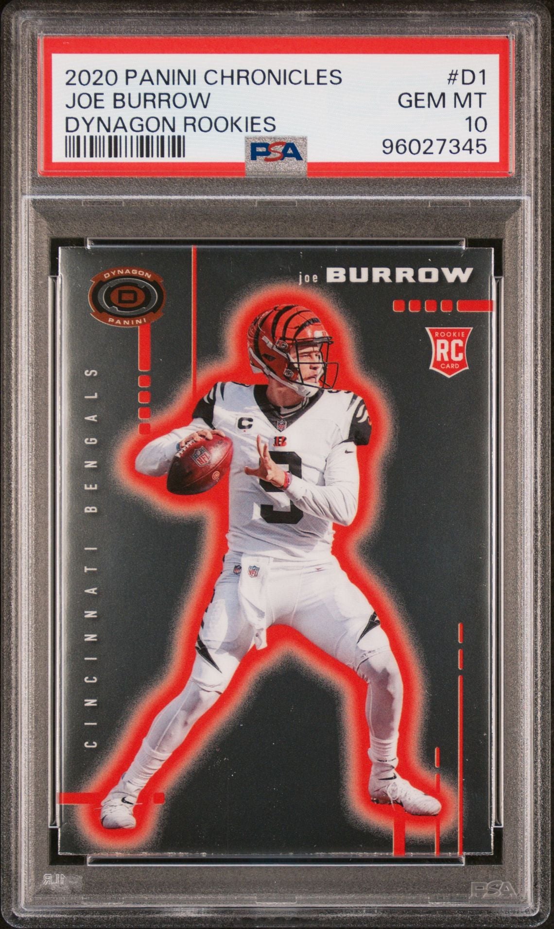 2020 Panini Chronicles Dynagon Rookies #D1 Joe Burrow PSA 10 Rookie Card