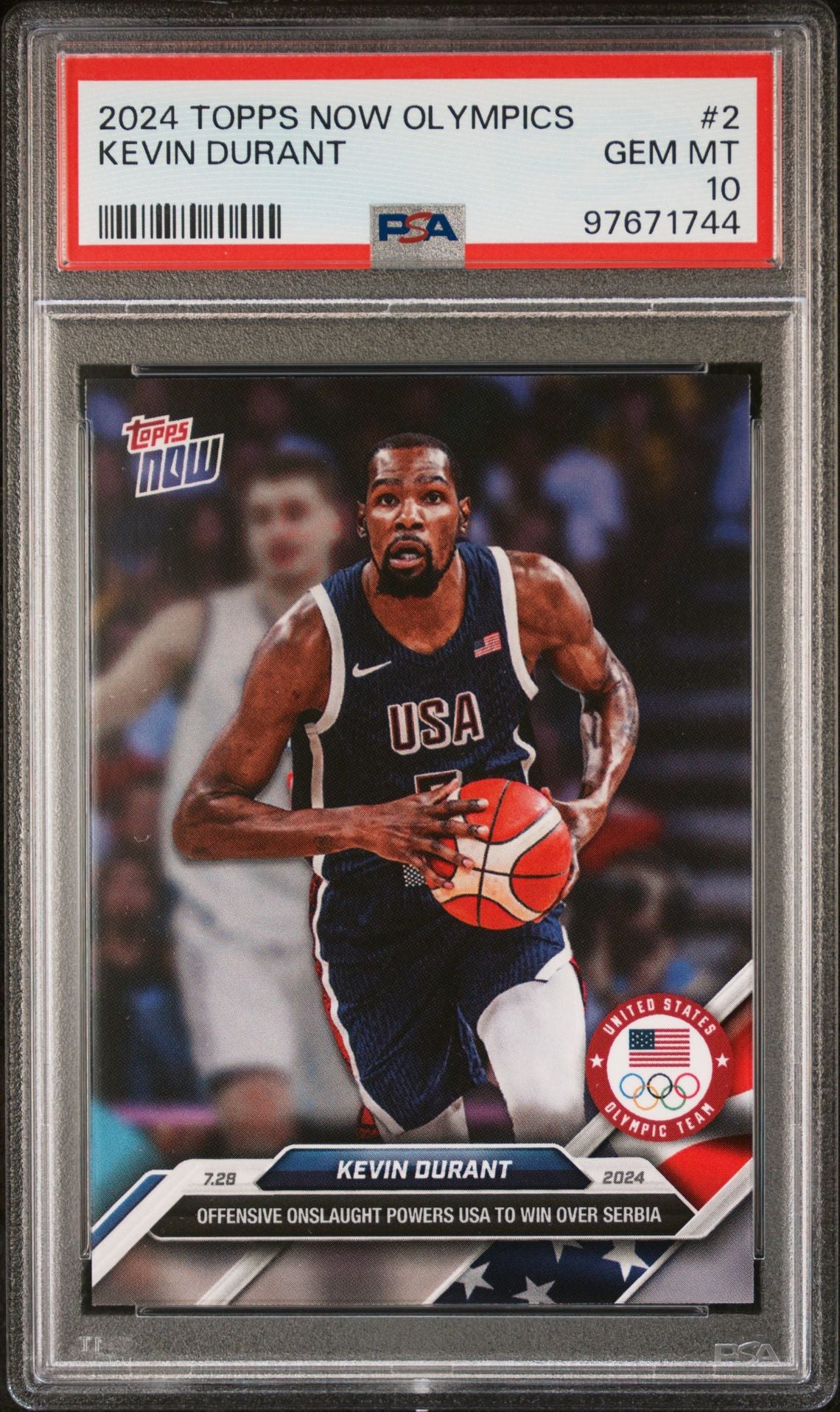 2024 Topps Now Olympic/Paralympic Games - #2 Kevin Durant PSA 10