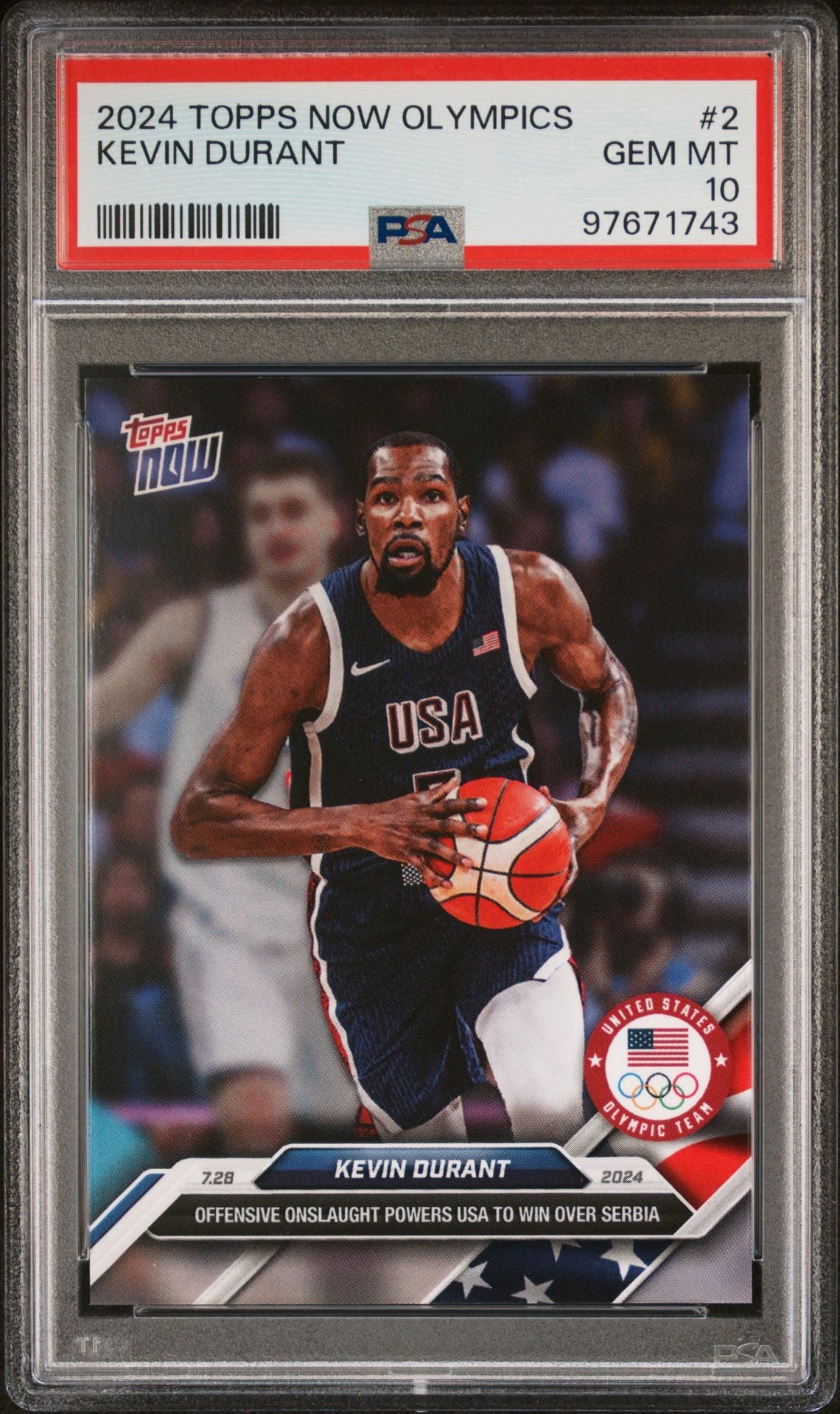 2024 Topps Now Olympic/Paralympic Games - #2 Kevin Durant PSA 10