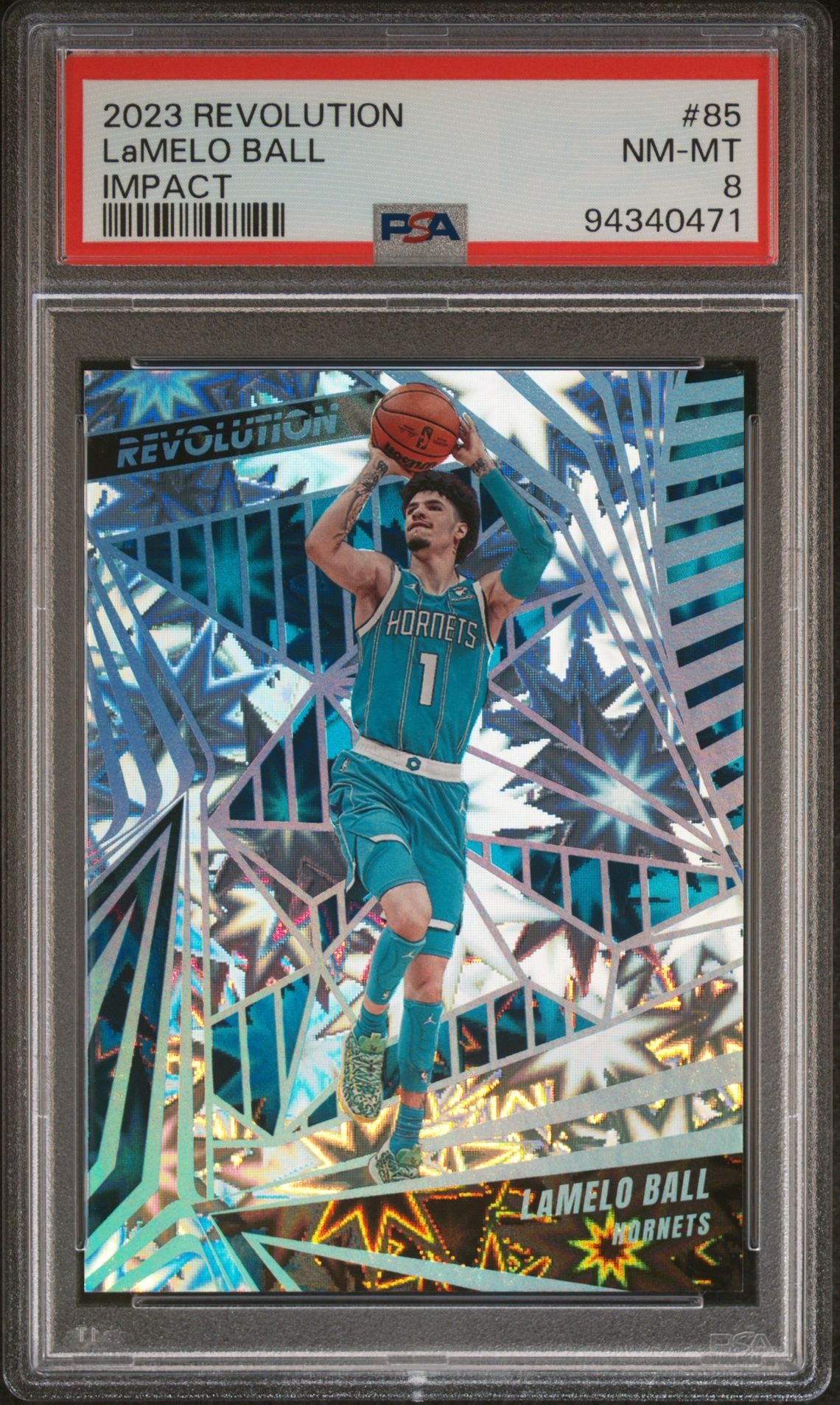 2023 Panini Revolution - Impact #85 LaMelo Ball /149 PSA 8