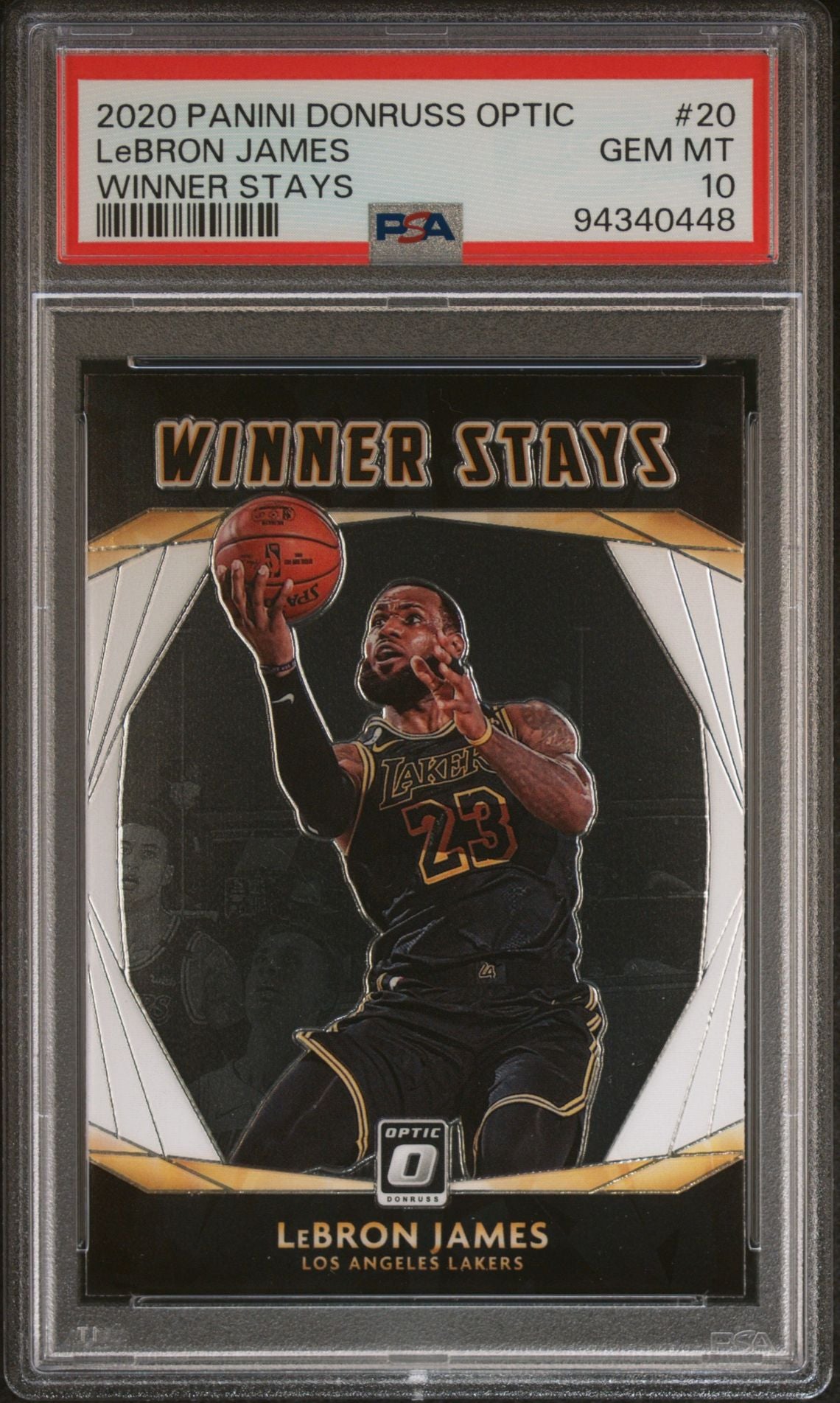 2020 Panini Donruss Optic Winner Stays #20 LeBron James PSA 10