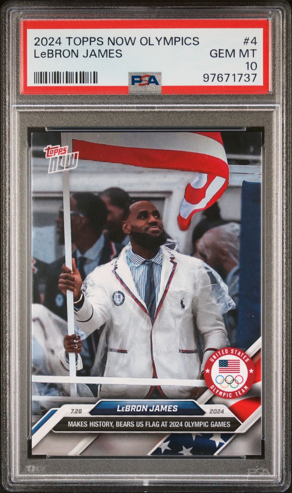 2024 Topps Now Olympic Games #4 LeBron James PSA 10