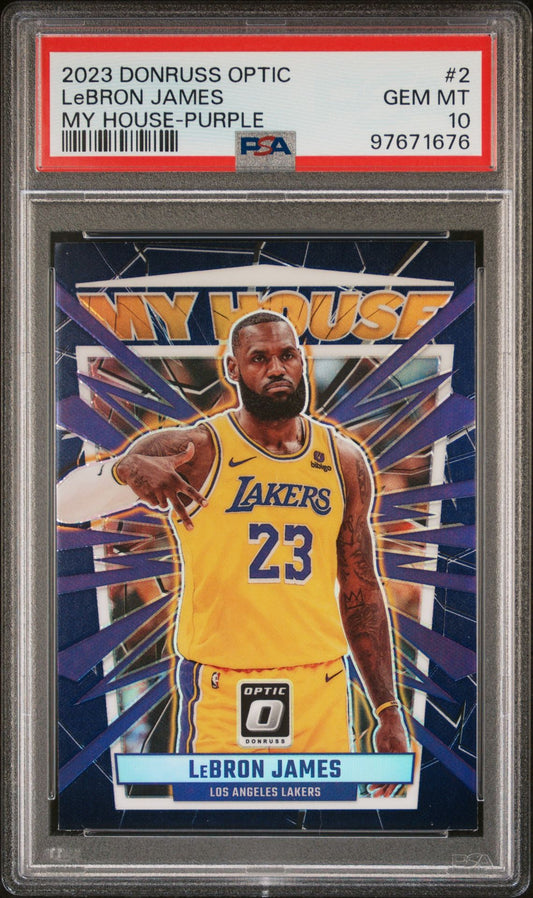 2023-24 Panini Donruss Optic - My House-Purple #2 LeBron James PSA 10