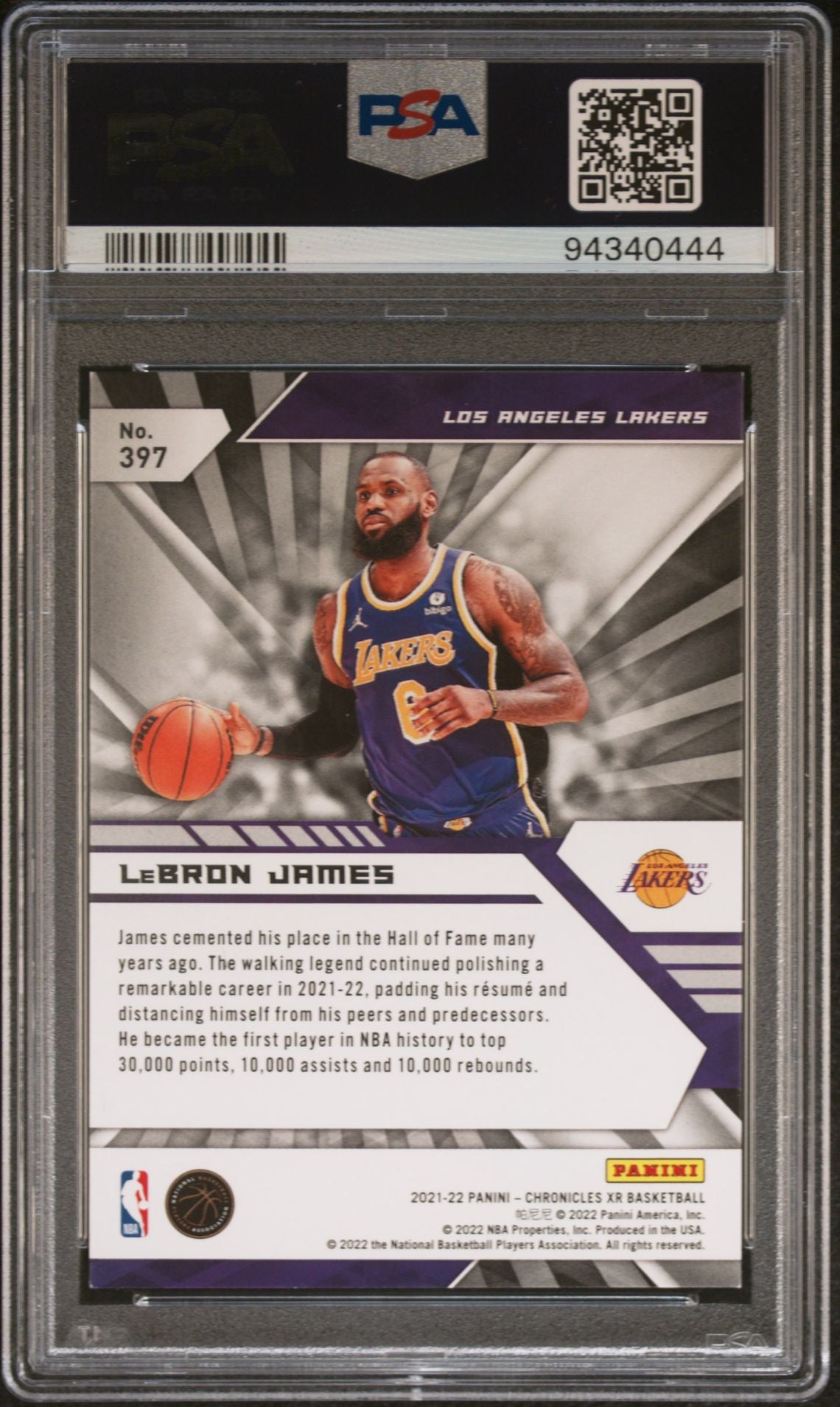 2021 Panini Chronicles XR Red #397 LeBron James /149 PSA 8