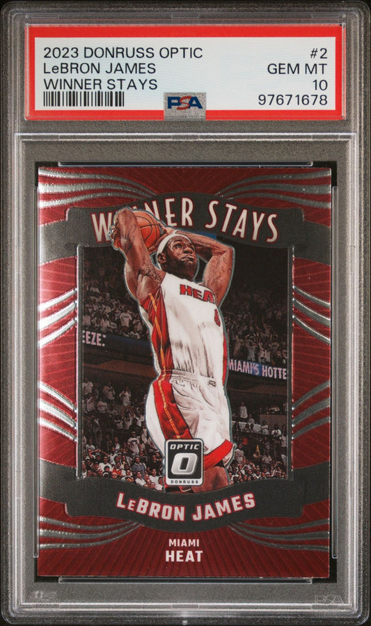 2023-24 Panini Donruss Optic - Winner Stays #2 LeBron James PSA 10