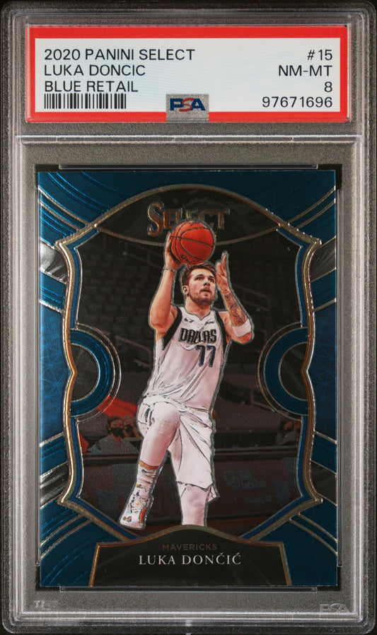 2020-21 Panini Select - Blue Retail #15 Luka Dončić PSA 8