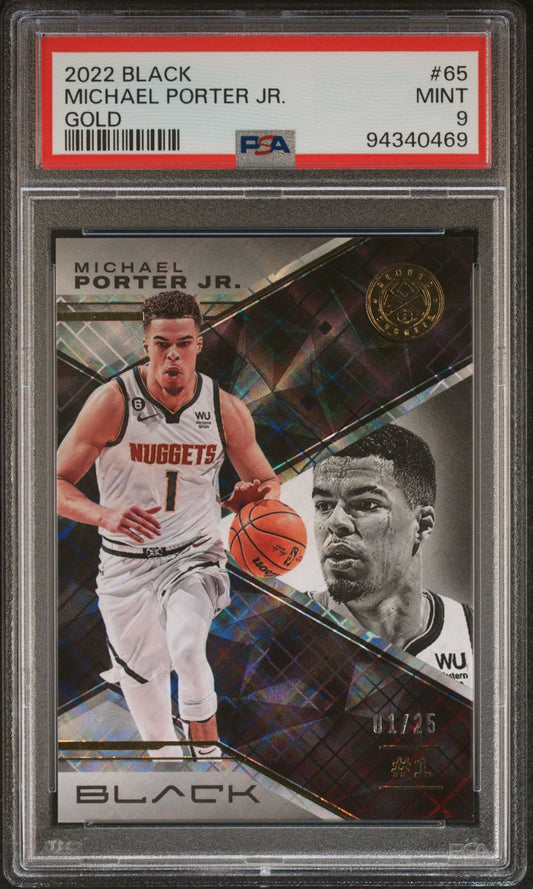 2022 Panini Black - Gold #65 Michael Porter Jr. /25 PSA 9