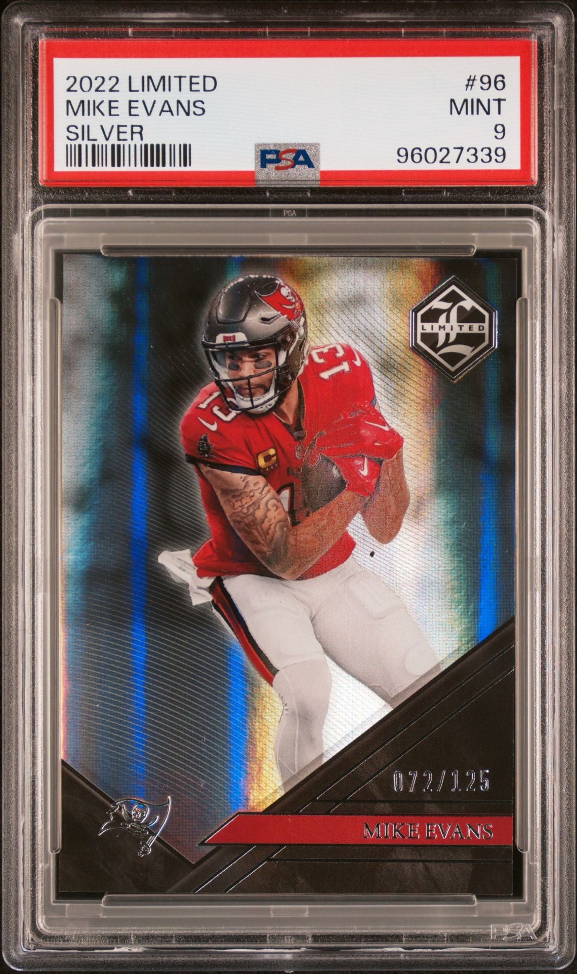 2022 Panini Limited Silver #96 072/125 Mike Evans PSA 9