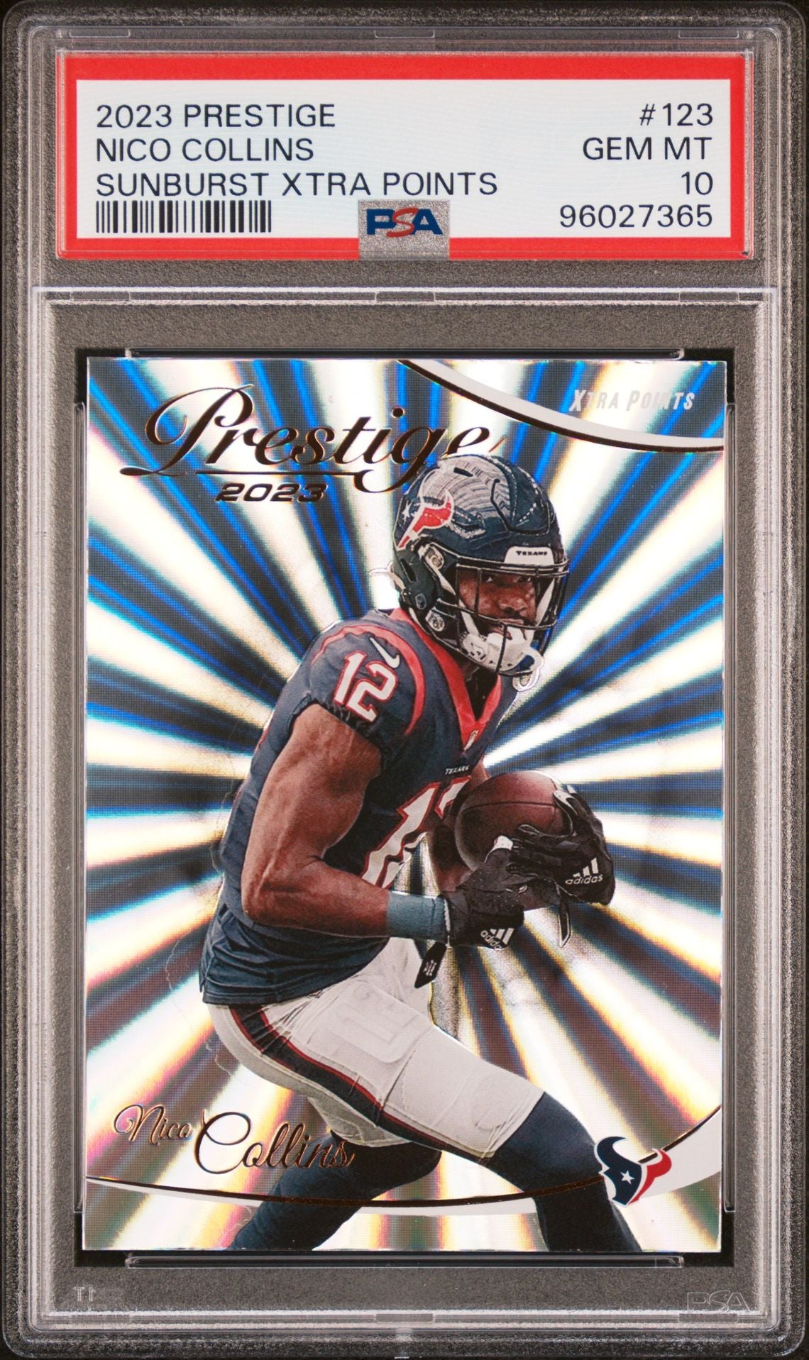 2023 Panini Prestige - Sunburst Xtra Points #123 Nico Collins PSA 10