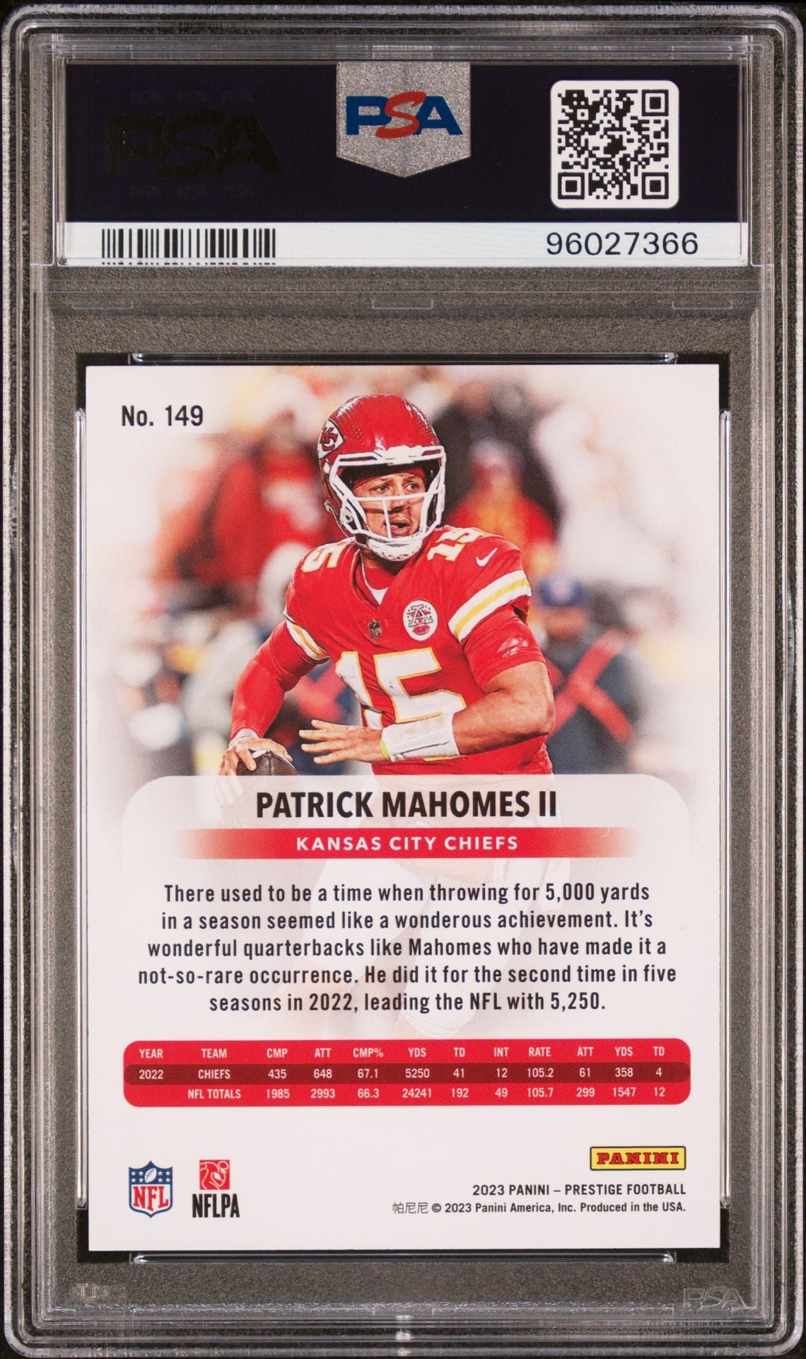 2023 Panini Prestige #149 Patrick Mahomes II PSA 10