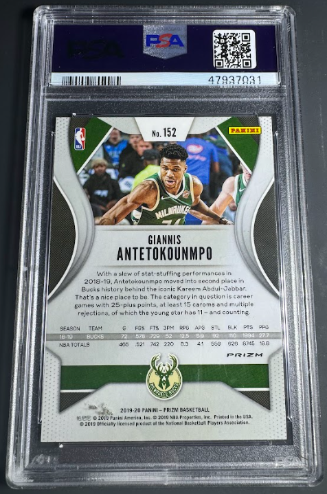 2019 Panini Prizm Orange Ice Giannis Antetokounmpo PSA 10