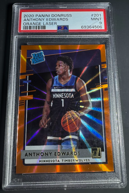 2020 Panini Donruss Orange Laser Anthony Edwards PSA 9