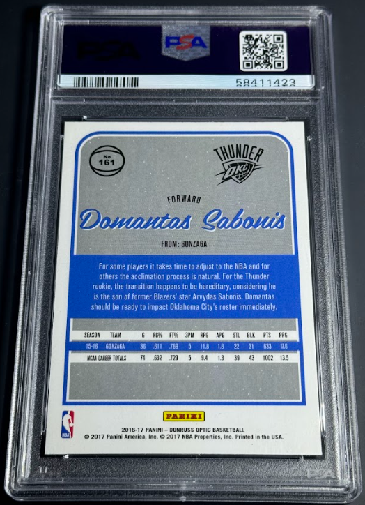 2016 Panini Donruss Optic Domantas Sabonis PSA 10