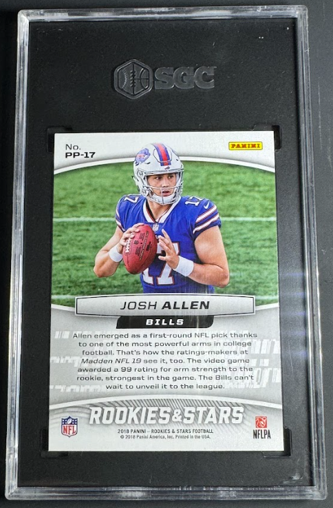 2018 Panini Rookies & Stars Precision Passers Josh Allen #PP-17 SGC 10