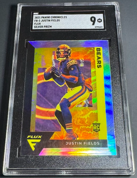 2021 Panini Chronicles Flux Silver Prism Justin Fields SGC 9