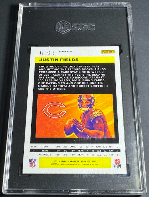 2021 Panini Chronicles Flux Silver Prism Justin Fields SGC 9