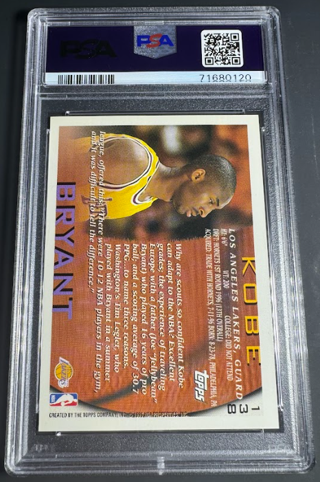 1996 Topps #138 Kobe Bryant PSA 9