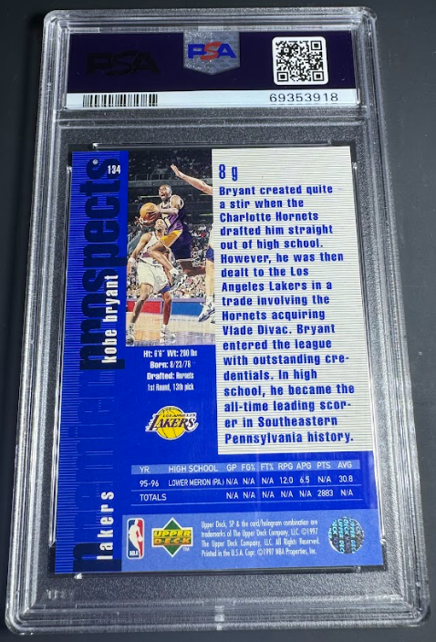 1996 SP #134 Kobe Bryant PSA 8