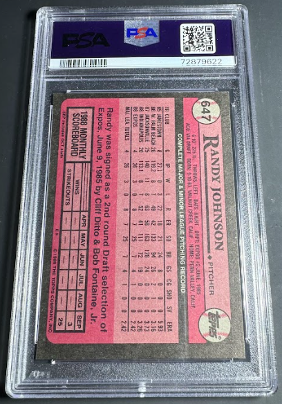 1989 Topps Randy Johnson #647 PSA 9