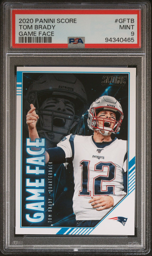 2020 Panini Score - Game Face #GFTB Tom Brady PSA 9