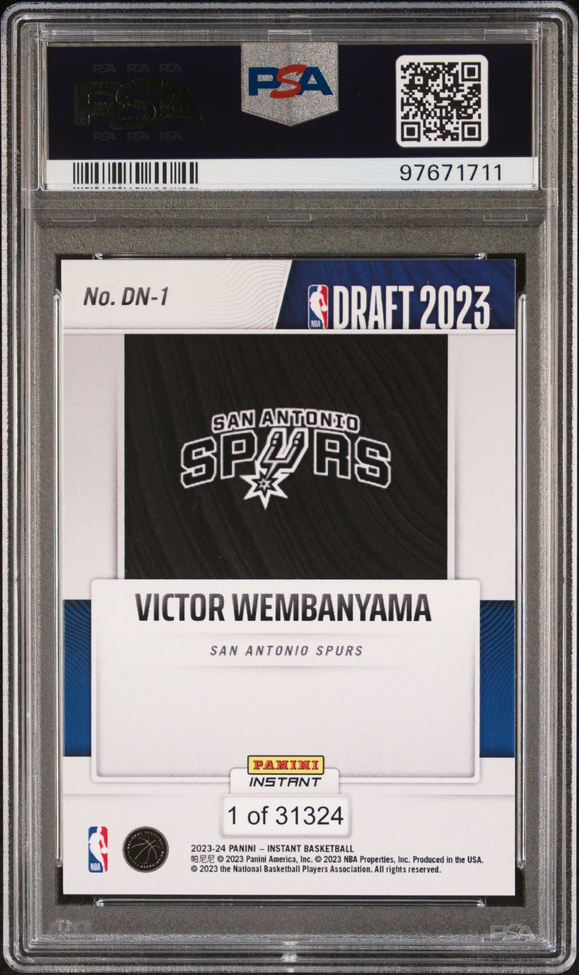 2023-24 Panini Instant - Draft Night #DN1 Victor Wembanyama PSA 10 (RC)