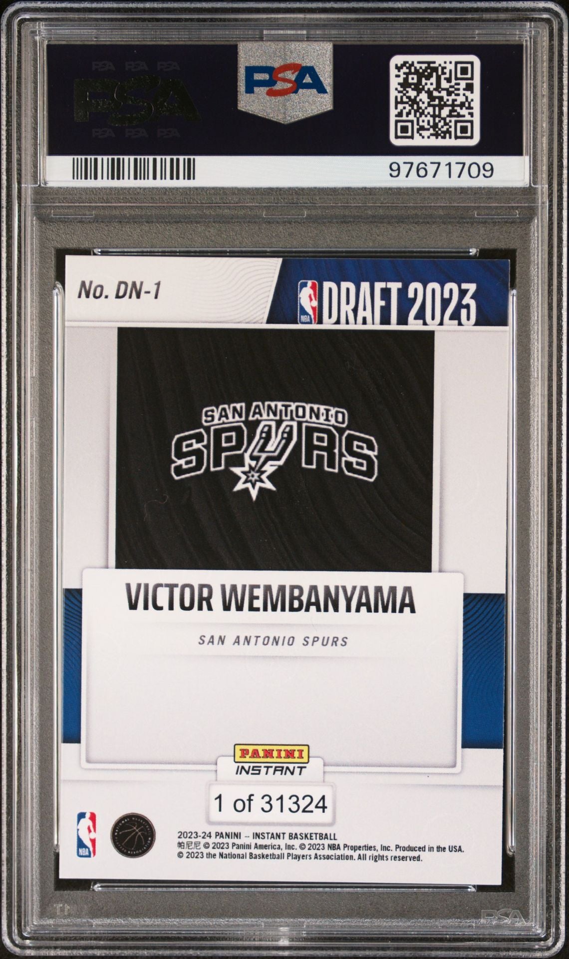 2023-24 Panini Instant - Draft Night #DN1 Victor Wembanyama PSA 8 (RC)