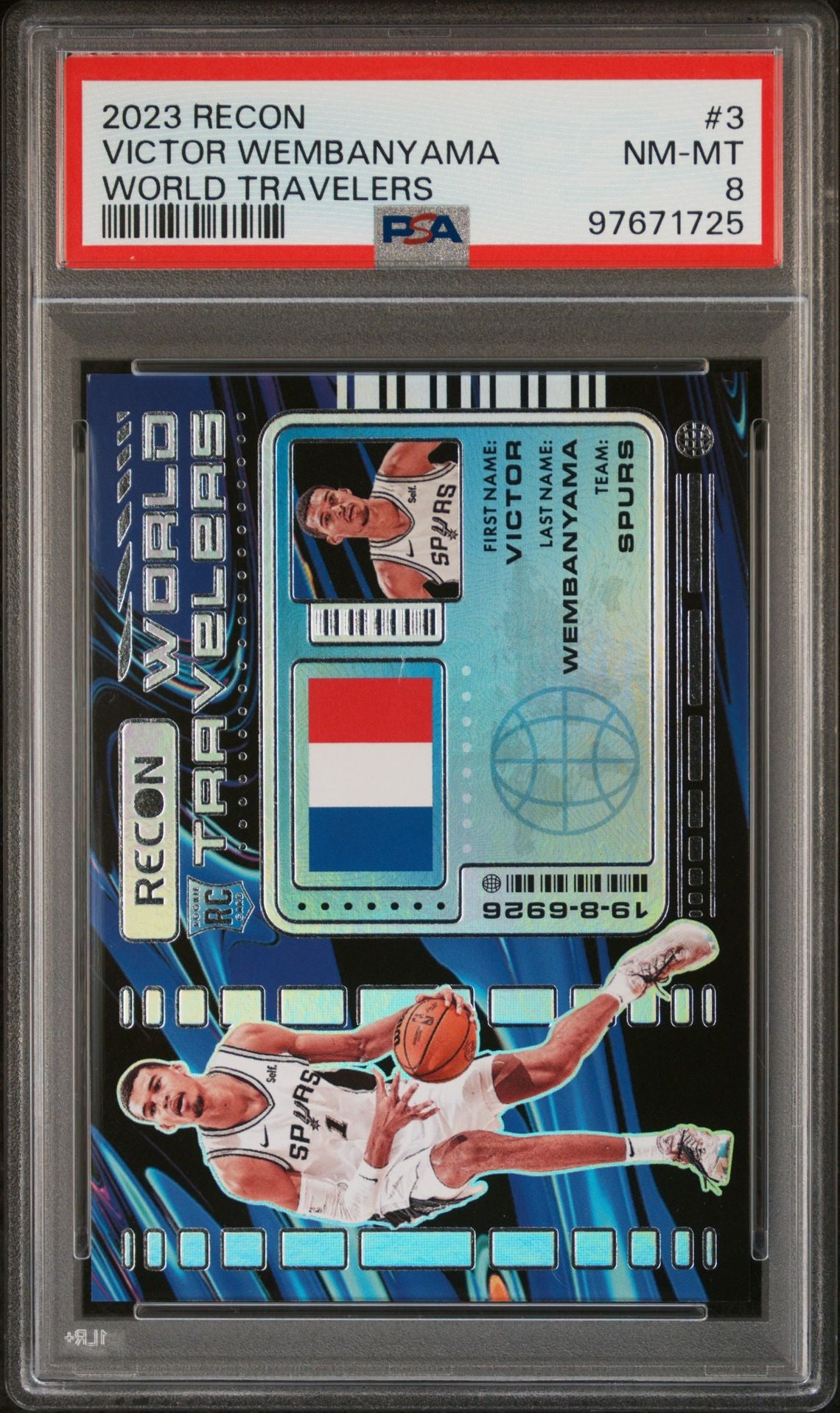 2023-24 Panini Recon - World Travelers #3 Victor Wembanyama PSA 8 (RC)