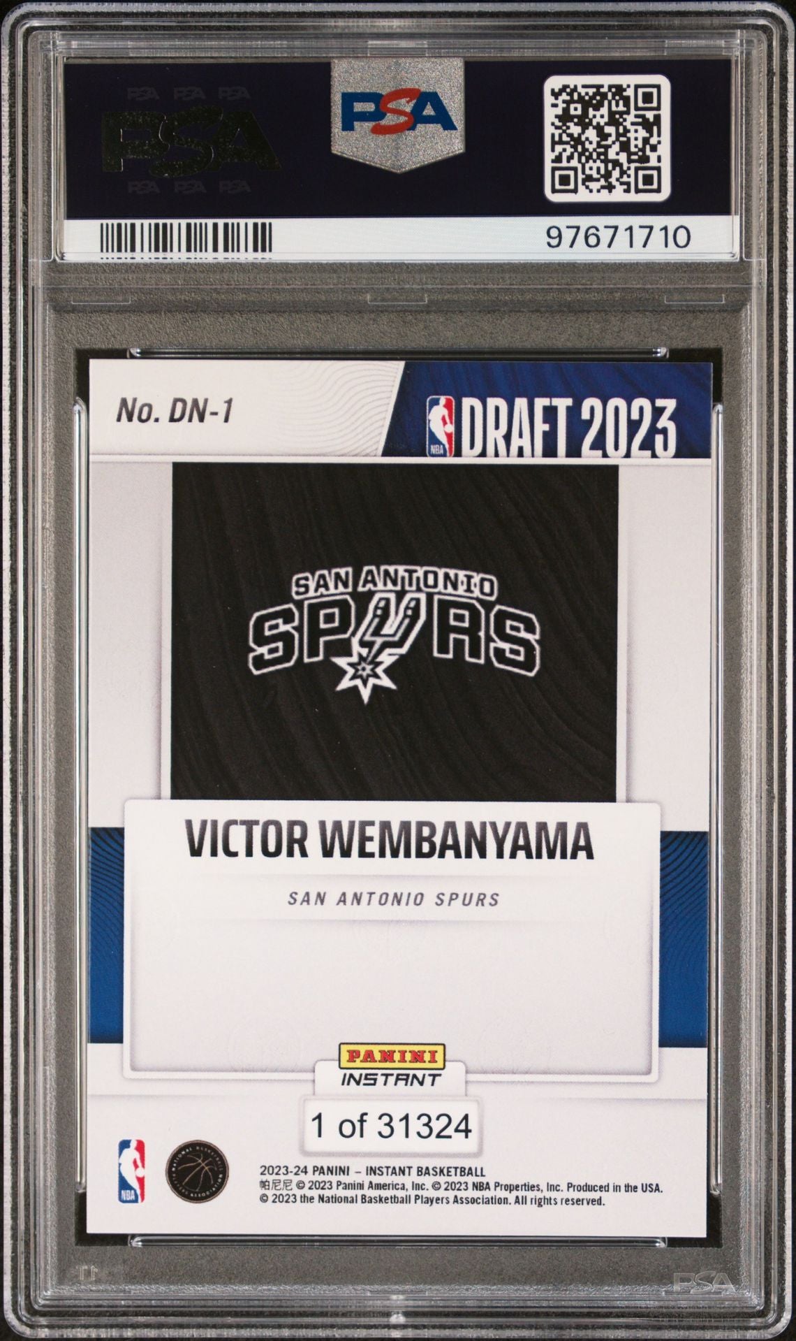 2023-24 Panini Instant - Draft Night #DN1 Victor Wembanyama PSA 9 (RC)